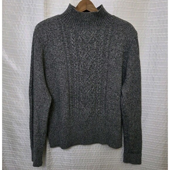 Pendleton Women’s Mockneck Sweater Merino Wool Blend Cable Heather Gray L/XL ** - Picture 11 of 11